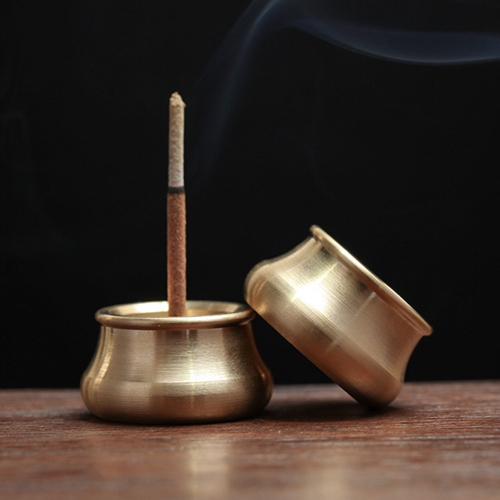 Hadanceo Incense Burner Smooth Golden Bowl Shape Incense Stick Holder for  Bedroom