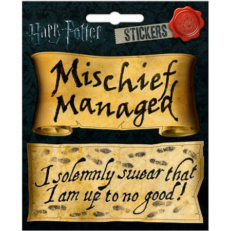 6 1/2 Inch Dimensional Stickers - Harry Potter Mischief Managed and I Solemnly Swear 4 x 4 1/2 Inch Sticker