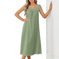 thumbnail image 5 of Admvng Women's Nightgown Sleeveless Square Neck Pajama Ruffled Straps Casual Sleep Dress, 5 of 9