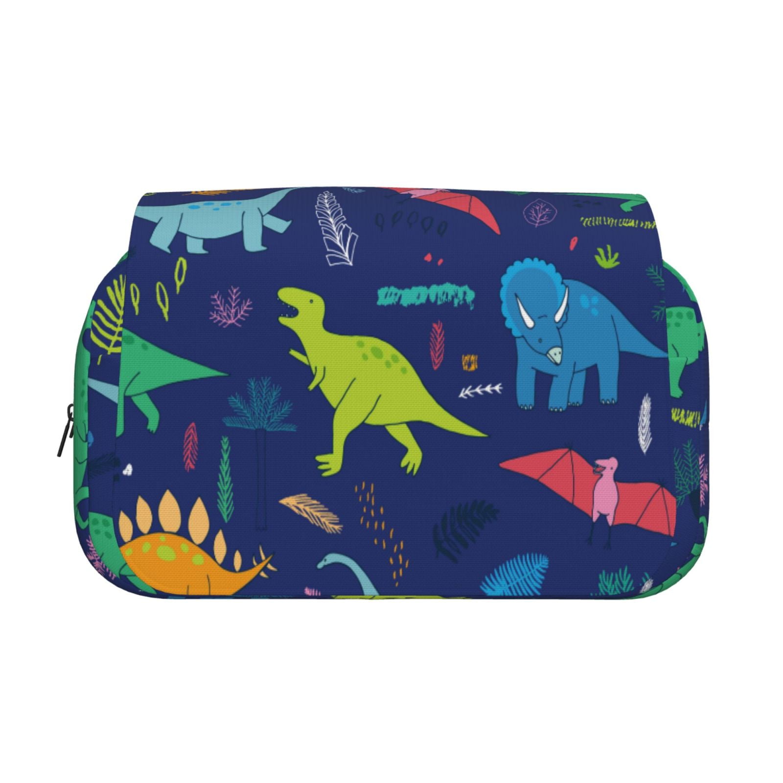 Rateoe Dinosaurs Pattern Double Clamshell Pen Case, Storage Organizer with Two Zipper Compartments– Holds Up to 50 Pencils & Pens