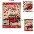 thumbnail image 2 of Jbralid Home Decorative Happy Valentine's Day Garden Flag, Vintage Red Plaid Truck Yard Buffalo Check Love Hearts Tulips Outside Decorations, Anniversary Wedding Outdoor Small Decor Double Sided 12x18, 2 of 7