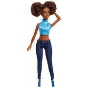 Fresh Dolls Ebony Fashion Doll, 11.5-inches tall, denim jeans, black hair