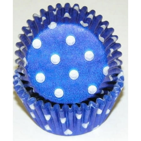 Blue and White Polka Dot Cupcake Liners - Baking Cups -50pack