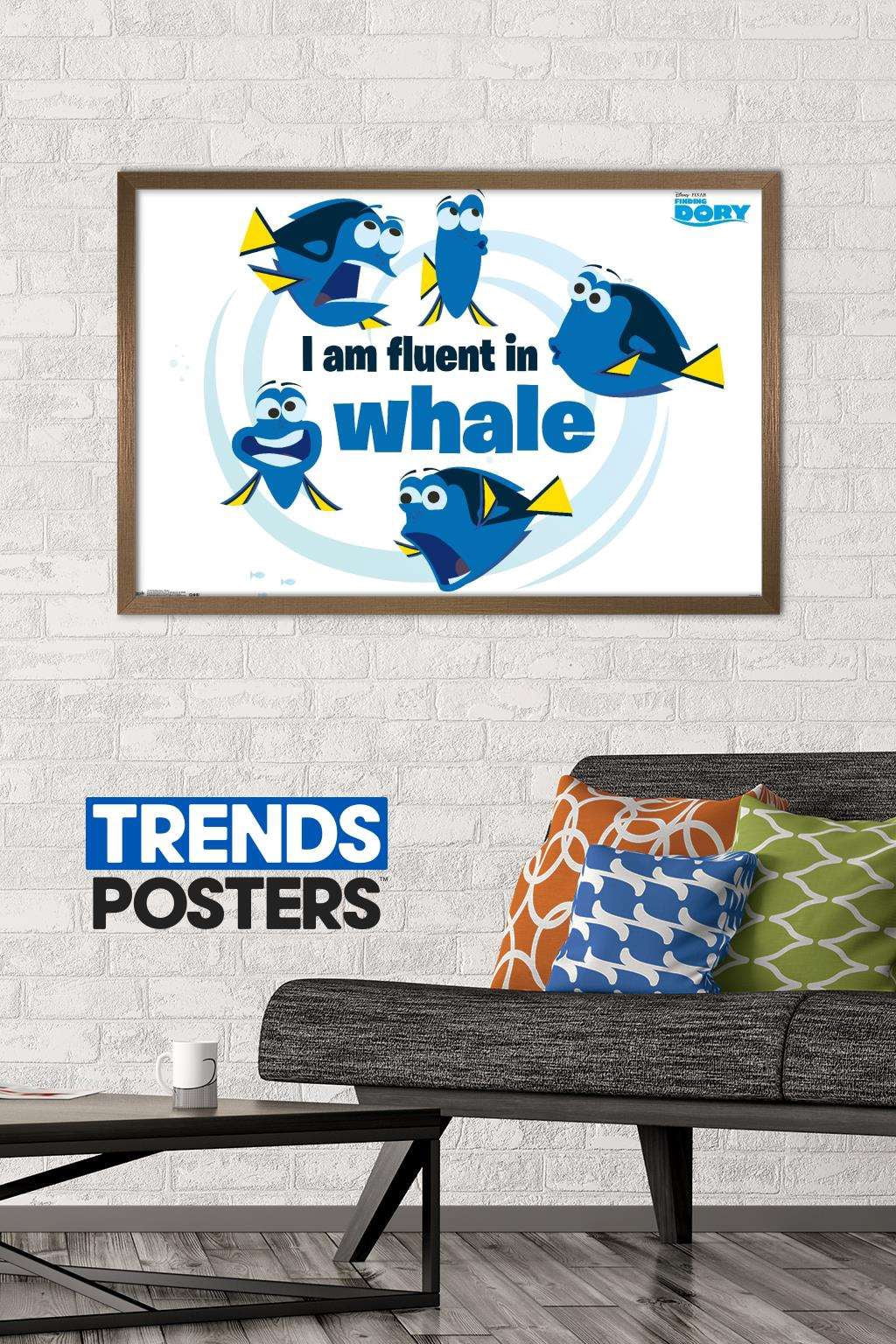 Disney Pixar Finding Dory - Whale Wall Poster, 22.375" x 34", Framed