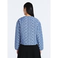 thumbnail image 3 of Scoop Women's Cotton Eyelet Jacket with Puff Sleeves, Sizes XS-4X, 3 of 5