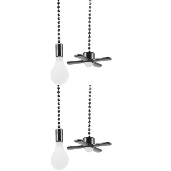 2 PCS Fan Pulls Decorative Extension Chain for Ceiling Cord Child Black