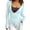 Blue, variant on Women's Tie Wrap Top Long Sleeve V Neck Crop Shirt Slim Fit Dance Fairy Yoga Workout Blouse Summer Tunics Womens Tops for Summer plus Size Workout Clothes for Women