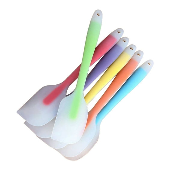 3pcs Heat Resistant Silicone One-piece Spatula Scraper Kitchen Utensil Small Size Spatulas Dishwasher and Oven Safe (Random Color)