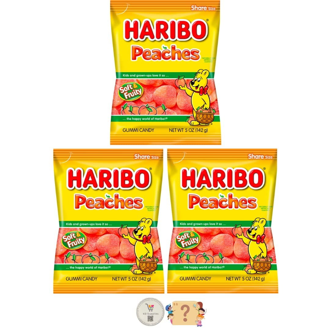 Haribo Gummi Candy Soft And Chewy Delicious Gummies Pack Of 3 5 Oz Share Size Peg Bags Bonus 4535