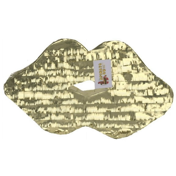 APINATA4U Gold Lips Pinata Kiss Shape Valentine's Day Theme Party Decoration