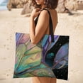 thumbnail image 5 of Iridescent Butterfly Tropical Flowers Rainforest Art Waterproof Picnic Blanket with Foldable Zipper, Suitable for Outdoor Use, Suitable for Travel, Camping, Beaches, Parks, Grasslands, Picnic Blanket, 5 of 8