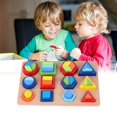 thumbnail image 4 of Tablero de rompecabezas de bloques a con forma geométrica de para , clasificación Montessori, juguete sensorial educativo con A SM SunniMix tablero de partido de forma, 4 of 8