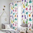 thumbnail image 5 of Blackout Kids Curtains,White Dinosaurs Space Pattern Childrens Insulated Curtains Set Of 2,Bedroom Essentials,Toddler Room Decor 52"x84", 5 of 5