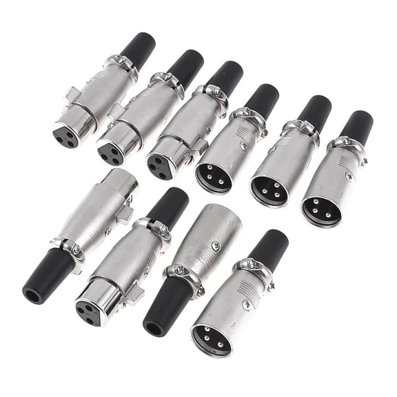 Unique Bargains 5 Pairs Male/Female XLR Jack Socket Plug Audio Connectors Adapter