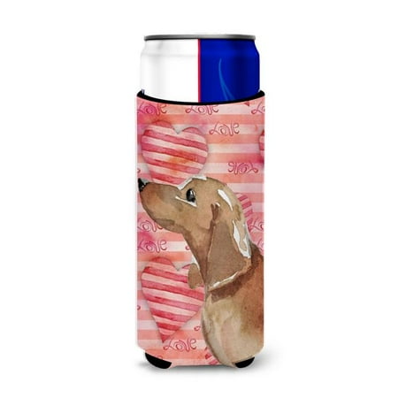 

Red Tan Dachshund Love Michelob Ultra Hugger for Slim Cans