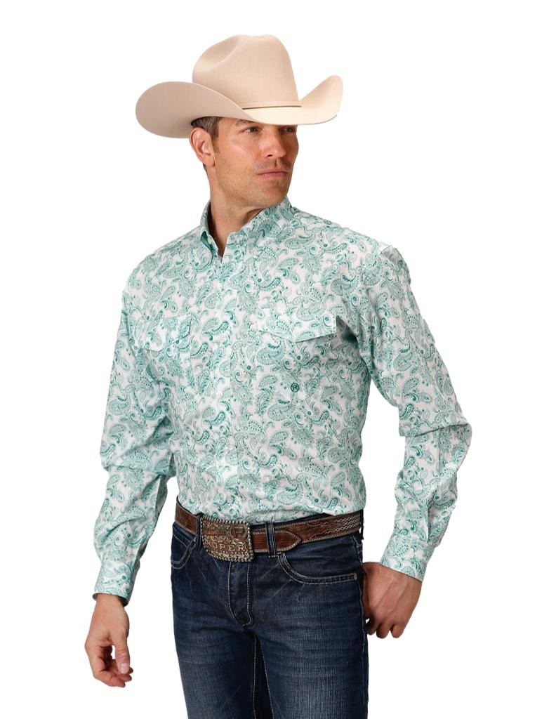Roper Western Shirt Mens L/S Jade 