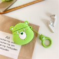 thumbnail image 4 of Linda funda para AirPod 2/1, diseño de personajes de dibujos animados, funda Funky Air Pods, silicona suave, animal 3D único para niñas, niños y mujeres, fundas para AirPods 2 y 1 (oso arco iris verde) - Verde - Sailing Electrónica, 4 of 5