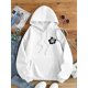 thumbnail image 2 of Sudadera con capucha SweatyRocks para mujer, estampado de letras, poliéster blanco, 2 of 7