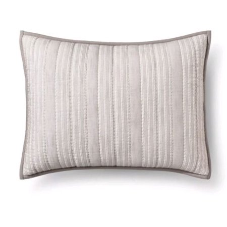 Gray Stitched Stripe Sham (Standard) - Threshold™