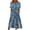Blue, variant on YABCSAZ Women's 2024 Summer Casual Dress Plus Size V Neck Floral Print Half Sleeve Boho Dress Party Maxi Flowy Long Dress Holiday Sundress