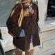 thumbnail image 4 of French Vintage Brown Lapel Pocket Jacket Woman Retro Single Breasted Long Sleeve Casual Coat Autumn New Chic High Street Outwear, 4 of 4
