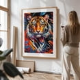 thumbnail image 3 of Bright Amur Tiger - Painting Tiger Wildlife Animal Modern Art Portrait Psychedelic Unframed Wall Art Print 18 x 24 inches, 3 of 16