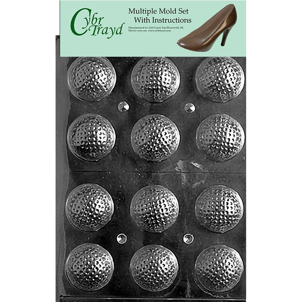 Golf Balls 3D Chocolate Candy Mold with Exclusive Cybrtrayd Copyrighted