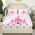 thumbnail image 2 of YST Antique Pink Castle Fitted Sheet Romantic Magical Castle Bed Sheets Queen,Rose Flowers Bed Sheets Set Dreamy Galaxy Bed Set Bedroom Decoration, 2 of 4