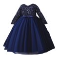 thumbnail image 1 of Robe à Paillettes de la Saint-Valentin pour Grandes Filles, Manches Longues, Robe de Princesse pour Mariage et Fête, 1 of 6