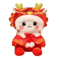 thumbnail image 3 of Muñeco de peluche de dragón de Año Nuevo chino, juguete suave decorativo único para el hogar. 23cm, 3 of 9