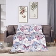 thumbnail image 7 of KLL Fleece Blanket Plush Throw Blanket Butterflies in Pastel ,Soft Fuzzy Cozy Flannel Blanket for Couch Sofa Bed.(80"x60" ), 7 of 7