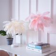 thumbnail image 3 of LED bedside lamp, dandelion shape, copper wire, romantic pink feather, 3 of 4