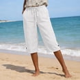 thumbnail image 3 of Dianli Gifts Casual Loungewear Women's Summer Five Inch Pants Cotton Linen Shorts With Pockets Elastic Waist Breathable Pull On Casual Beachwear Travel Everyday Shorts, 3 of 9