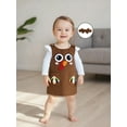 thumbnail image 6 of BemeyourBBs Baby Girl Thanksgiving Outfit Romper Turkey Dress  Headband 3 Pcs Set, 6 of 9