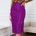 thumbnail image 2 of GJSYRH Womens High Waist Sparkly Sequins Midi Skirt Pencil Party Skirt, 2 of 4