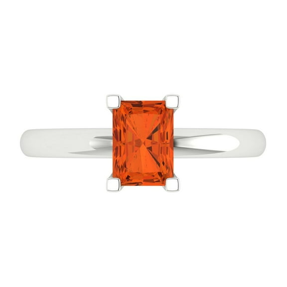 Solitaire Engagement Ring for Women - 1ct Simulated Red Diamond in 18K White Gold Promise Ring