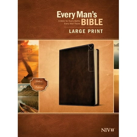 NIV Every Man's Bible/Large Print (Deluxe Explorer Edition)-Rustic Brown LeatherLike