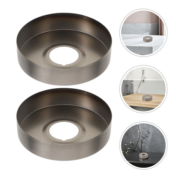 Soimiss 2Pcs Hole Cover Plate Stainless Steel Grey for Shower Head Cover