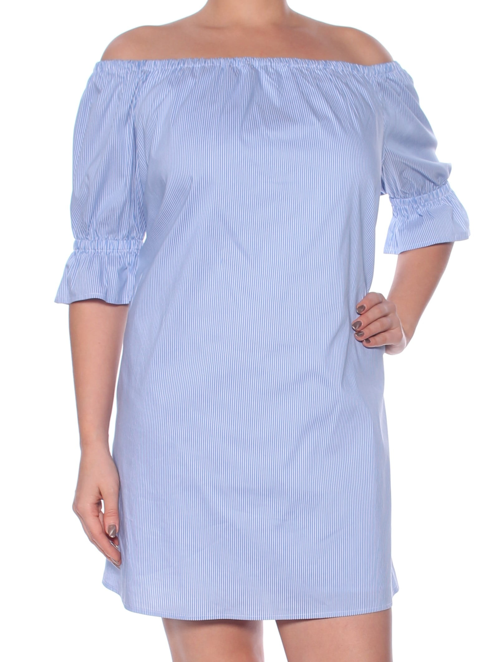 pinstripe shift dress