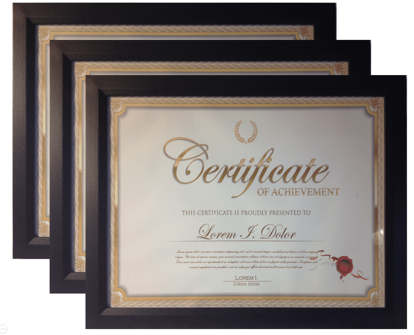 Frame Amo 8.5x11 Black Contemporary Wood Certificate Frame, Flat Border