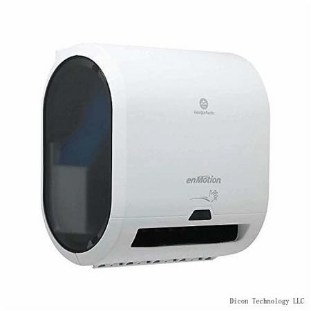Enmotion 59437A No Touch Automatic Paper Towel Dispenser Automatic Touchless Motion-activated paper towel dispenser Dispenser Height:13 3/4 in Dispenser Width:12 3/4 in Dispenser Depth:8 5/8 in Mounted on Wall Dispenser Capacity (1) Roll Paper Towel Roll Requirements:Width 8 in  Core Diameter. 1 1/2 in  Paper Towel Type Hardwound Batteries:(3) D-Cell Alkaline Batteries