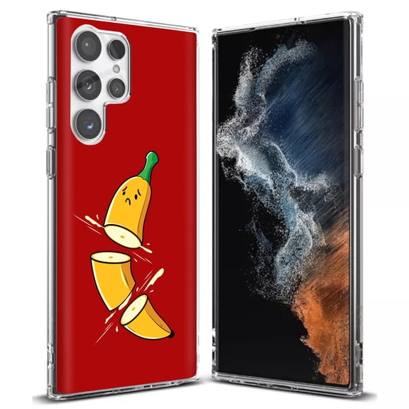TalkingCase Slim Phone Case Compatible for Samsung Galaxy S22 Ultra 5G, Cartoon Cute Banana Print, Thin Light, Flexible, Soft, USA