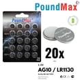 thumbnail image 2 of Battery PoundMax AG10 LR1130 1.5V Alkaline 20 Pack, 2 of 9
