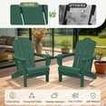 thumbnail image 3 of LOYALICE Folding Adirondack Chair with Dual Cup Holders, All-Weather HDPE Outdoor Patio Chair for Backyard, Poolside, Garden, Fire Pit, Green, 3 of 11