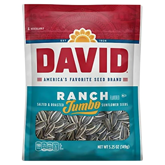 David Roasted And Salted Ranch Jumbo Sunflower Seeds, Keto Friendly, 5.25 Oz