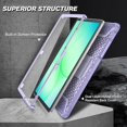 thumbnail image 4 of Shockproof Case for Samsung Galaxy Tab A11+ Plus 11 Inch 2025/ A9+ Plus 2023, Tuatara Rugged Unibody Hybrid Bumper Kickstand Cover Built-in Screen Protector, Lilac Purple, 4 of 9