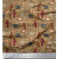 thumbnail image 1 of Soimoi Poly Georgette Fabric Bird,Floral & Racoon Cartoon Print Fabric by The Yard 52 Inch Wide, 1 of 3