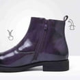 thumbnail image 5 of Men's Side Zipper Dress Ankle Boots, Patent Leather Lace-Up Formal Boots for Business, Classic Business Formal High-Top Leather Boots, 5 of 6