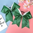 thumbnail image 4 of 12 PCS Large Glitter Cheer Bows Green Rhinestones 8" Large Glitter Cheer Bows, 4 of 5