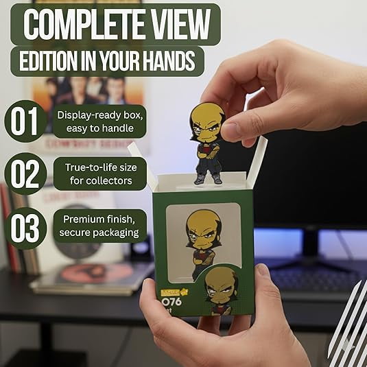 AURUS Jet Anime Metal Enamel Pin, Cowboy Bebop Series Alloy Collectible Figure with Stand, Multicolor